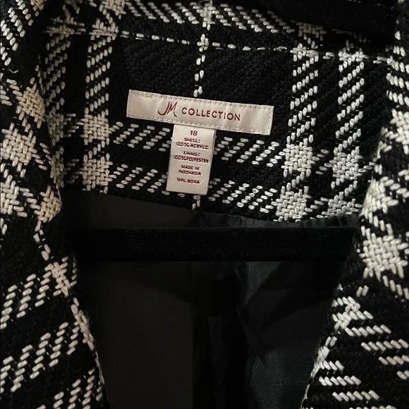 JM collection Black & White Plaid Blazer - Picture 2 of 3